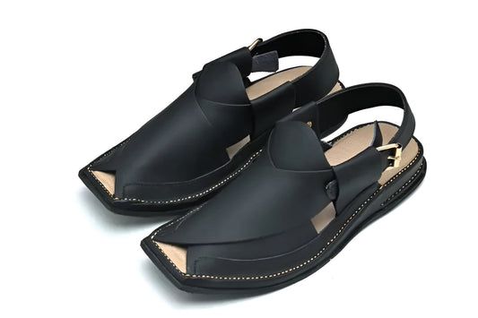 Zalmi Black Peshawari Chappal